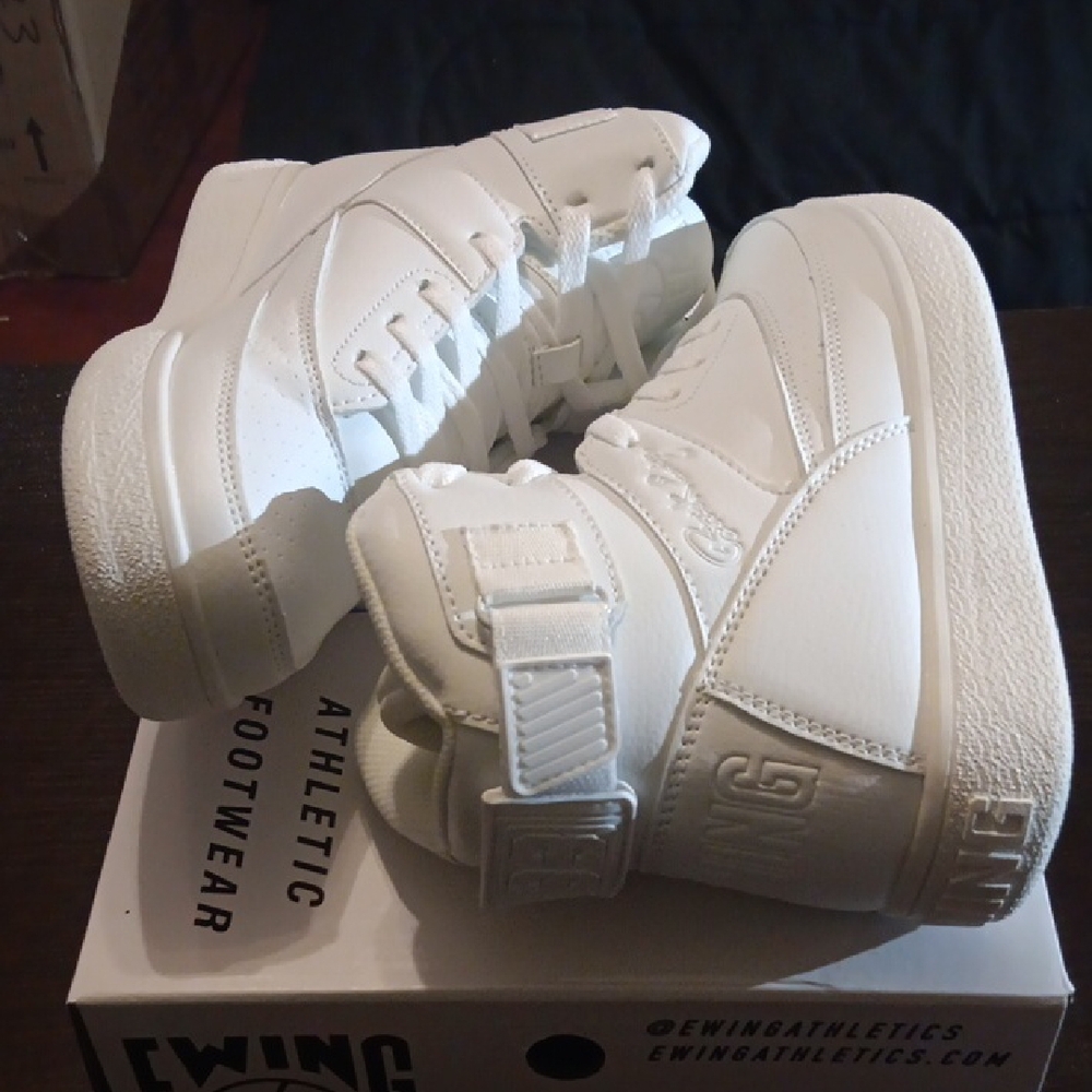 Patrick Ewing 33 Orion Strap "White On White" Boys 4Y Girls 5.5 NWBOX - Picture 7 of 9